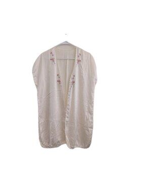 Vintage Victorias Secret Gold Label 100% Silk Kimono Robe Floral Embroidered O/S